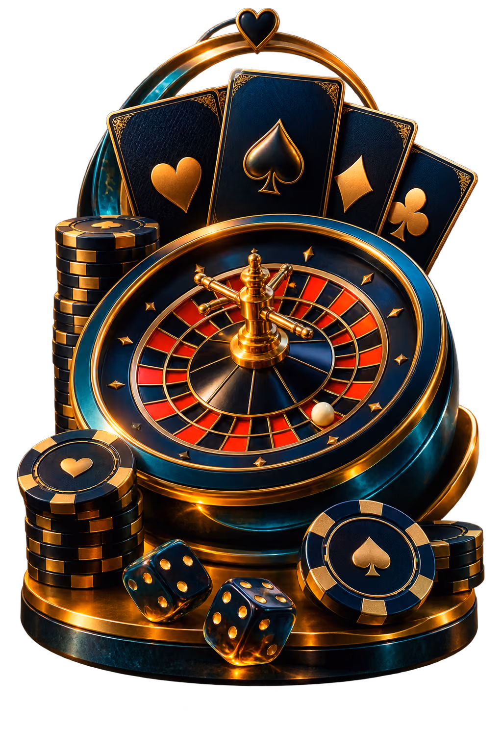 BetStarExch roulette, cards and chips in a premium casino still life